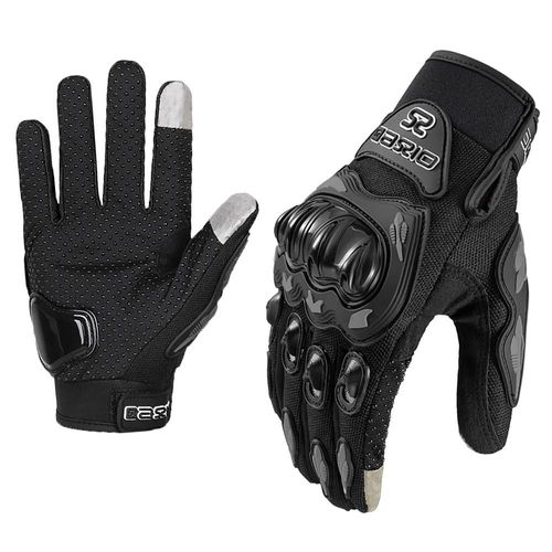 Gants De Moto Respirants À Doigts Complets, Résistants À L'usure, Pour Course De Motocross, Écran Tactile, Pour Motard, Été-M-Noir