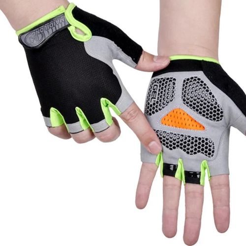 Gants D'haltères De Gymnastique Hommes Femmes Haltérophilie Fitness Sport Entraînement Gants D'exercice Antidérapant Respirant Demi Doigt Gant De Cyclisme-Xl-Upgraded Vert