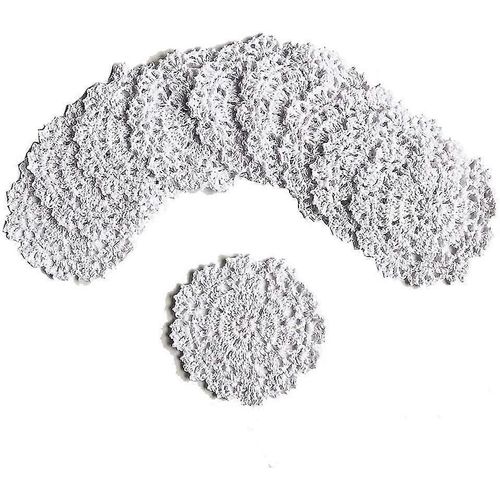 Dessous de verre en coton, 10 pièces, dessous de verre en dentelle de coton au crochet, dessous de verre de 10 cm pour boissons, décoration de la maison
