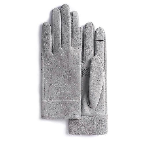 Gants D'hiver Chauds Et Coupe-Vent En Daim, Avec Doigts Flexibles Et Étanches, Pour Écran Tactile Et Textos