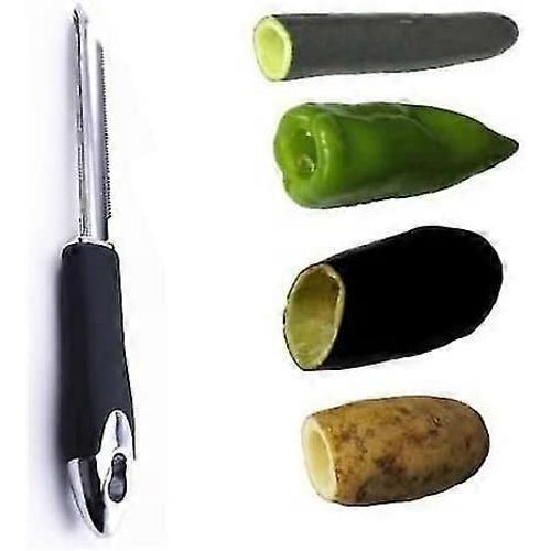 Vide-Poivrier En Acier Inoxydable, Vide-Concombres Et Courgettes, Ustensile De Cuisine Spécial Avec Bord Dentelé, Pour Retirer Facilement Les Graines De Vos Légumes Et Fruits