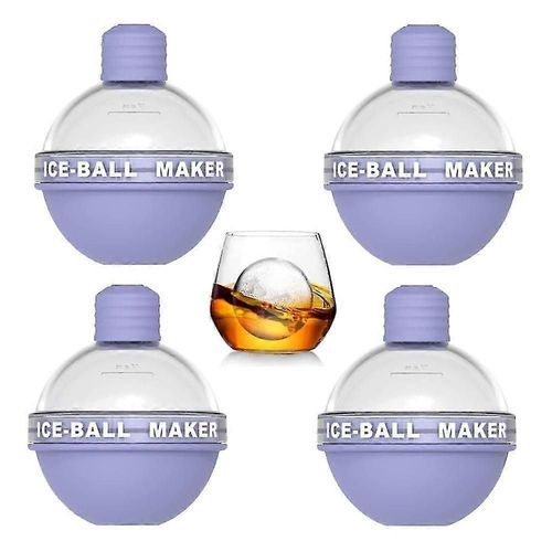 Lot De 4 Moules À Glaçons En Silicone Pour Whisky Et Cocktails