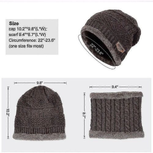 Ensemble Bonnet Et Écharpe D'hiver - Bonnet Tricoté Chaud Pour Homme Et Femme