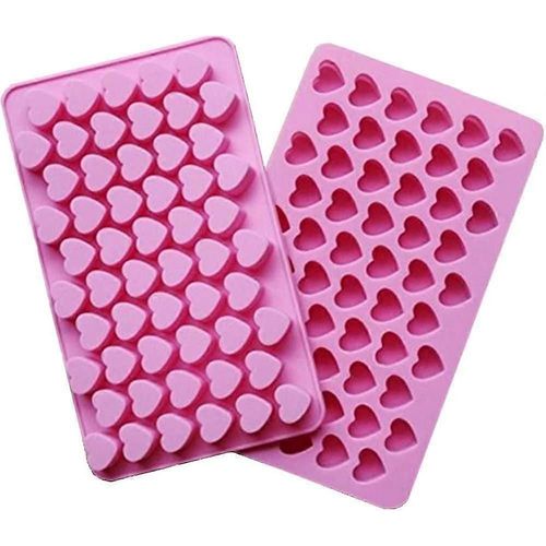 Moules À Glaçons En Silicone En Forme De Mini C?ur, Plateaux/Moules À Chocolat, Rose, Lot De Deux