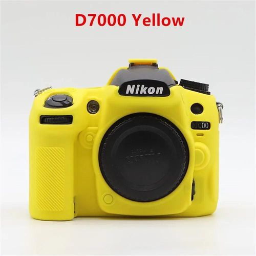 Pour Nikon Z50 Z6 Z7 z6ii z7ii D5500 D5600 D7000 D7100 D7200 D600 D610 D750 DSLR housse en caoutchouc de silicone souple armure sac pour appareil photo-D7000 Yellow