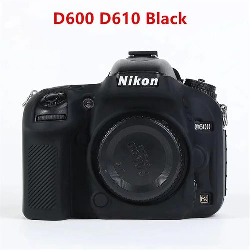 Pour Nikon Z50 Z6 Z7 z6ii z7ii D5500 D5600 D7000 D7100 D7200 D600 D610 D750 DSLR housse en caoutchouc de silicone souple armure sac pour appareil photo-D600 D610 Noir