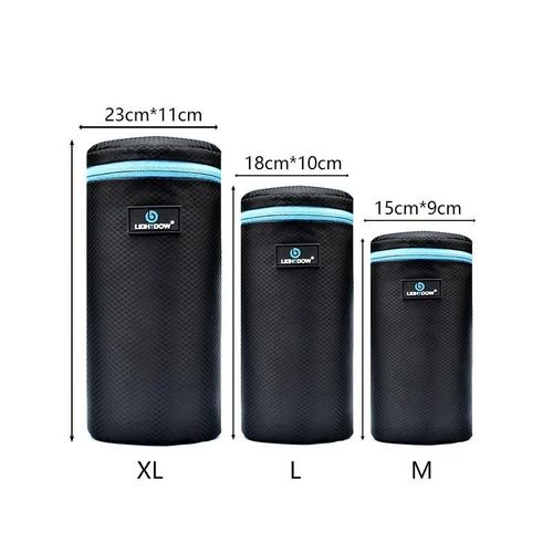 Lightdow Portable 4 pièces 3 pièces Pack sac d'objectif pochette d'objectif en Polyester 5mm d'épaisseur sac en néoprène souple pour appareil photo Canon Nikon Sony-(L M XL)3 in 1 kit