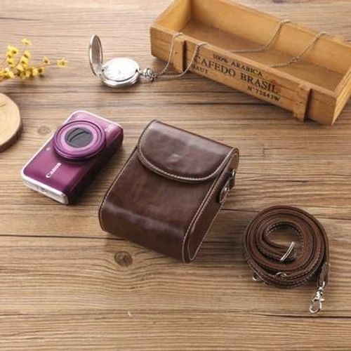 PU Cuir Sac Photo Numérique Pour Panasonic Lumix DC-TZ90 TZ100 TZ90 TZ80 TZ70 TZ60 TZ57 TZ50 TZ40 TZ30 TZ20 TZ10 LX10 LX15-vertical