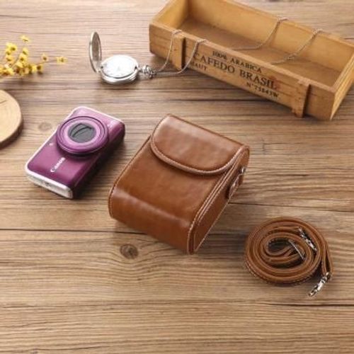 PU Cuir Sac Photo Numérique Pour Panasonic Lumix DC-TZ90 TZ100 TZ90 TZ80 TZ70 TZ60 TZ57 TZ50 TZ40 TZ30 TZ20 TZ10 LX10 LX15-vertical