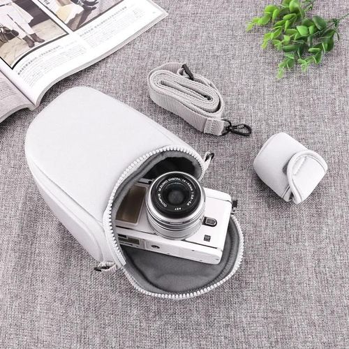 Sac pour appareil photo en néoprène, étui intérieur pour Fujifilm X-M5 X-S10 X-S20 X-T30 II X-T200 X-T100 X-A7 X-E4 X-E3 avec objectif 15-45mm X100VI X100V-Gris
