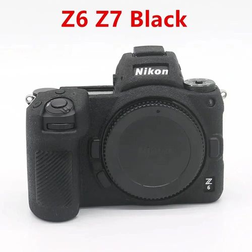 Pour Nikon Z50 Z6 Z7 z6ii z7ii D5500 D5600 D7000 D7100 D7200 D600 D610 D750 DSLR housse en caoutchouc de silicone souple armure sac pour appareil photo-Z6 Z7 Noir