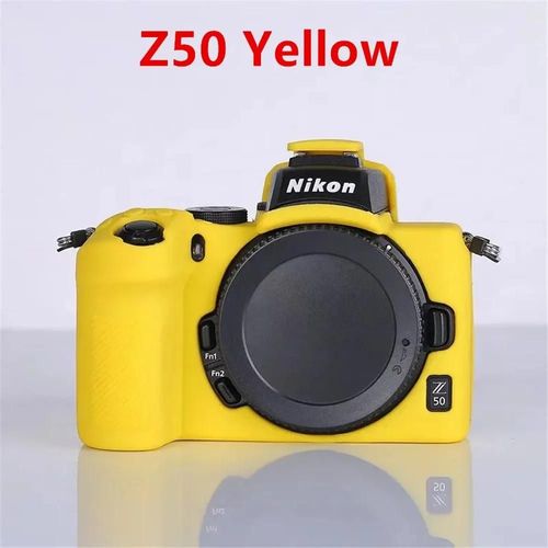 Pour Nikon Z50 Z6 Z7 z6ii z7ii D5500 D5600 D7000 D7100 D7200 D600 D610 D750 DSLR housse en caoutchouc de silicone souple armure sac pour appareil photo-Z50 Yellow