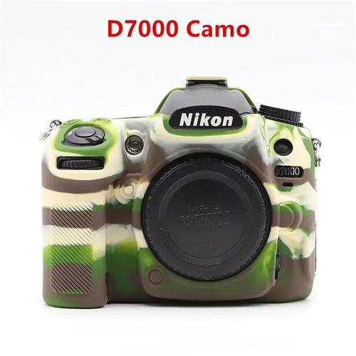 Pour Nikon Z50 Z6 Z7 z6ii z7ii D5500 D5600 D7000 D7100 D7200 D600 D610 D750 DSLR housse en caoutchouc de silicone souple armure sac pour appareil photo-D7000 camo