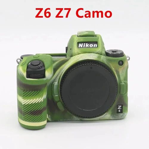 Pour Nikon Z50 Z6 Z7 z6ii z7ii D5500 D5600 D7000 D7100 D7200 D600 D610 D750 DSLR housse en caoutchouc de silicone souple armure sac pour appareil photo-Z6 Z7 camo