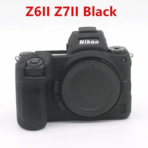 Pour Nikon Z50 Z6 Z7 z6ii z7ii D5500 D5600 D7000 D7100 D7200 D600 D610 D750 DSLR housse en caoutchouc de silicone souple armure sac pour appareil photo-Z6II Z7II Noir