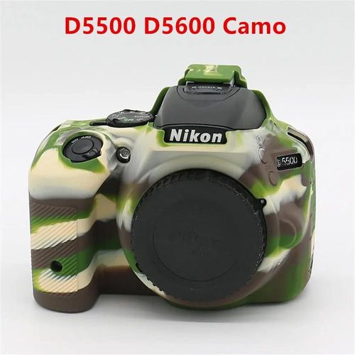 Pour Nikon Z50 Z6 Z7 z6ii z7ii D5500 D5600 D7000 D7100 D7200 D600 D610 D750 DSLR housse en caoutchouc de silicone souple armure sac pour appareil photo-D5500 D5600 camo