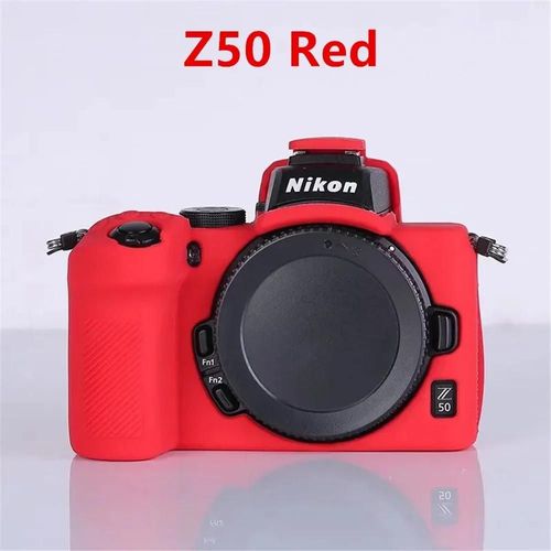 Pour Nikon Z50 Z6 Z7 z6ii z7ii D5500 D5600 D7000 D7100 D7200 D600 D610 D750 DSLR housse en caoutchouc de silicone souple armure sac pour appareil photo-Z50 Rouge