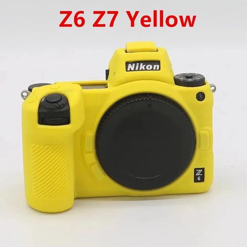Pour Nikon Z50 Z6 Z7 z6ii z7ii D5500 D5600 D7000 D7100 D7200 D600 D610 D750 DSLR housse en caoutchouc de silicone souple armure sac pour appareil photo-Z6 Z7 Yellow