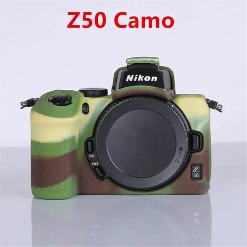 Pour Nikon Z50 Z6 Z7 z6ii z7ii D5500 D5600 D7000 D7100 D7200 D600 D610 D750 DSLR housse en caoutchouc de silicone souple armure sac pour appareil photo-Z50 camo