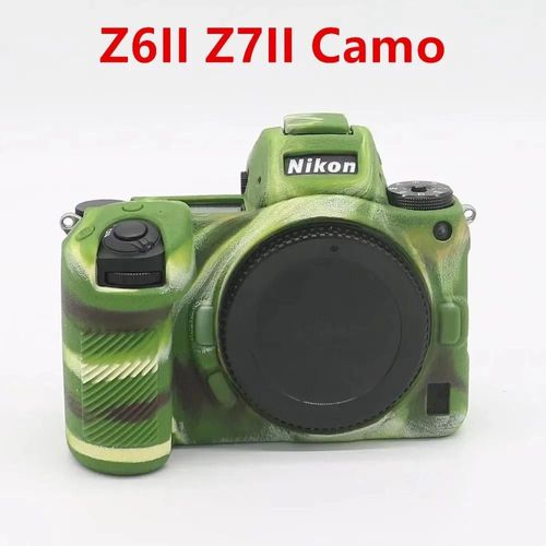 Pour Nikon Z50 Z6 Z7 z6ii z7ii D5500 D5600 D7000 D7100 D7200 D600 D610 D750 DSLR housse en caoutchouc de silicone souple armure sac pour appareil photo-Z6II Z7II camo