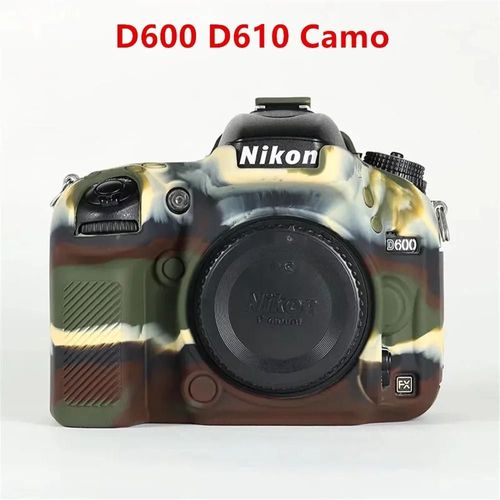 Pour Nikon Z50 Z6 Z7 z6ii z7ii D5500 D5600 D7000 D7100 D7200 D600 D610 D750 DSLR housse en caoutchouc de silicone souple armure sac pour appareil photo-D600 D610 camo