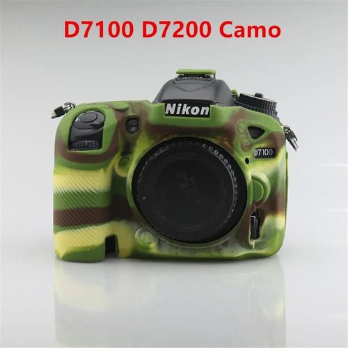 Pour Nikon Z50 Z6 Z7 z6ii z7ii D5500 D5600 D7000 D7100 D7200 D600 D610 D750 DSLR housse en caoutchouc de silicone souple armure sac pour appareil photo-D7100 D7200 camo