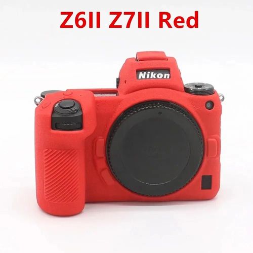 Pour Nikon Z50 Z6 Z7 z6ii z7ii D5500 D5600 D7000 D7100 D7200 D600 D610 D750 DSLR housse en caoutchouc de silicone souple armure sac pour appareil photo-Z6II Z7II Rouge
