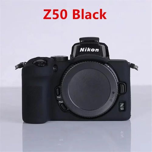 Pour Nikon Z50 Z6 Z7 z6ii z7ii D5500 D5600 D7000 D7100 D7200 D600 D610 D750 DSLR housse en caoutchouc de silicone souple armure sac pour appareil photo-Z50 Noir