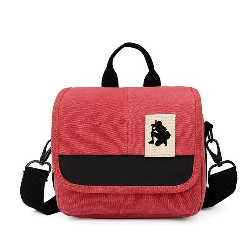 Sac pour appareil photo en toile, étui pour Canon EOS M10 M6 M5 SX60 SX50 SX30 SX510 1100D 1200D 1300D 450D 500D 600D 550D objectif 18-55mm-Rouge