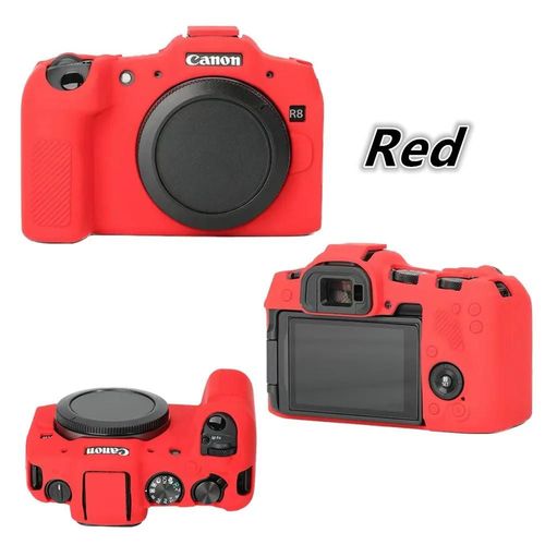 Coque de protection en Silicone souple pour appareil photo reflex numérique, sans miroir, pour Canon EOS R8 R R7 RP R5 R6 Mark II R6II, nouveau-R5 Rouge-R6II Camouflage