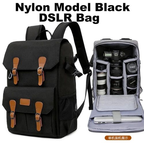 Photographie Classique Batik Toile Sac À Dos Port Usb Adapté 15.6 Pouces Ordinateur Portable Étanche Hommes Appareil Photo Sac Étui De Transport Pour Drones Dslr-Nylon Noir Dslr-Generique