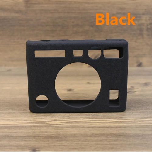 Mini Evo ¿ coque en caoutchouc et silicone, cadre de protection, capuchon d'objectif pour appareil photo Fujifilm Instax Mini Evo Fuji-Noir Case