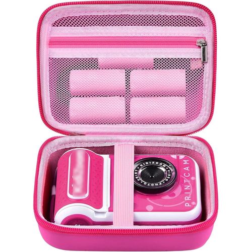 Étui pour appareil photo pour enfants compatible avec VTech/KidiZoom PrintCam et rouleaux thermiques,recharge de papier imprimé,sac de rangement pour appareils photo instantanés pour tout-petits-Rose