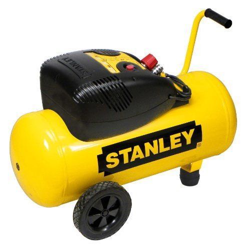 Stanley Compresseur DN200/8/24 Compresseur d'air 8 Bar 24L 180L/Min Avec Poignée et Roues Sans Huile Jaune