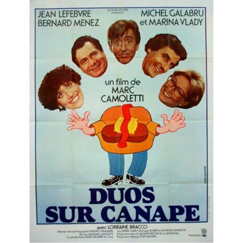 Duos Sur Canapé - Affiche Originale De Cinéma - Format 120x160 Cm - Un Film De Marc Camoletti Avec Jean Lefebvre, Michel Galabru, Marina Vlady, Bernard Ménez, Lorraine Bracco  - Année 1979
