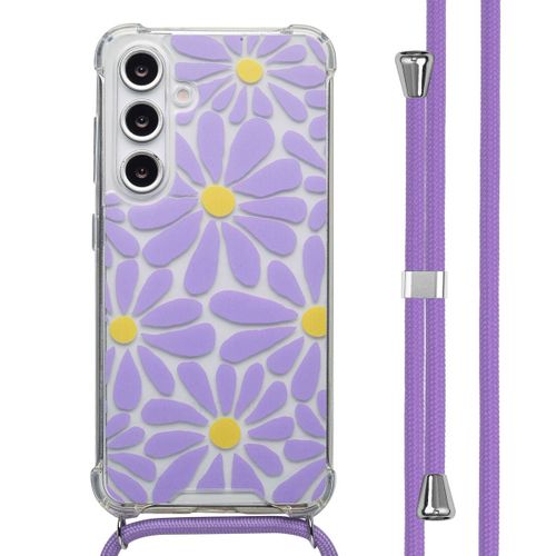 Imoshion Coque Design Avec Cordon Samsung Galaxy S24 Fe Tropical Violet Flowers Connect