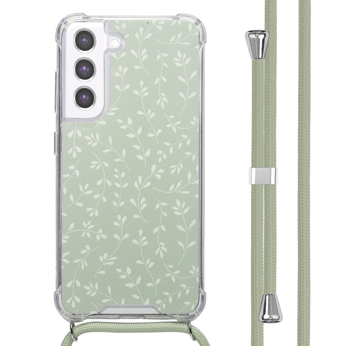 Imoshion Coque Design Avec Cordon Samsung Galaxy S21 Fe Smoke Green Flowers