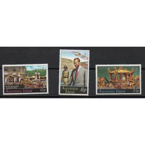 Ile De L' Ascension Timbres Jubilé D' Argent De La Reine Elisabeth Ii 1977