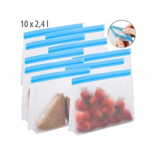 10 Sachets De Conservation / Congélation Réutilisables - 2,4 L