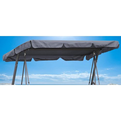 Lbgwp60-Toit De Balancelle 200 X 145 Cm Gris Impermeable | Toile De Rechange Pour Balancelle 3 Places Universelle Uv 50