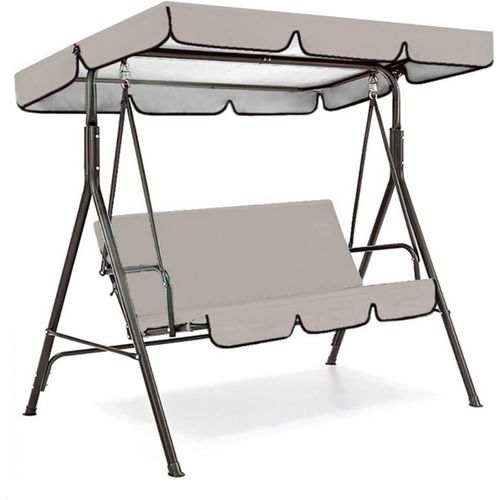 Lbgwp60-Housse De Toit Pour Cha De Jardin Durable Pour Balancelle Hollywoodienne - Toit De Rechange Résistant À La Déchirure - Tissu Oxford 210d Anti-Uv Et Anti-Poussière (Gris, Housse Supérieure 249