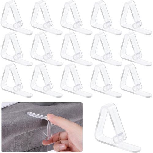 Lbgwp60-Lot De 16 Pinces À Nappe En Plastique Transparent Pour Plateaux De Table Jusqu'à 30 Mm, Clips De Fixation Pour Nappe D'extérieur, Pour Pique-Nique, Fête, Mariage, Maison