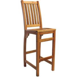 Lbgwp60-M On Tabouret De Bar De Jardin En Bois Finition Transparente ¿ Cha De Salle À Manger D'extérieur En Bois Dur ¿ Standard Commercial ¿ Avec Dossier