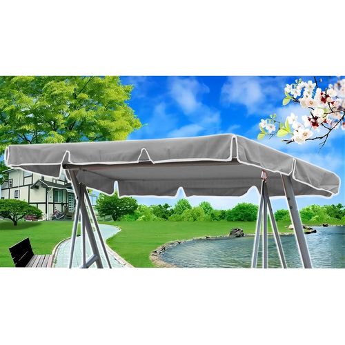lbgwp60-Toit De Rechange Pour Balancelle De Jardin210 X145Cm Imperméables,Balançoire De Jardin Auvent Pivotant Coupe Vent,Toile De Rechange Pour Balancelle Jardin Exterieur,Tissu En Polyester (Grau)
