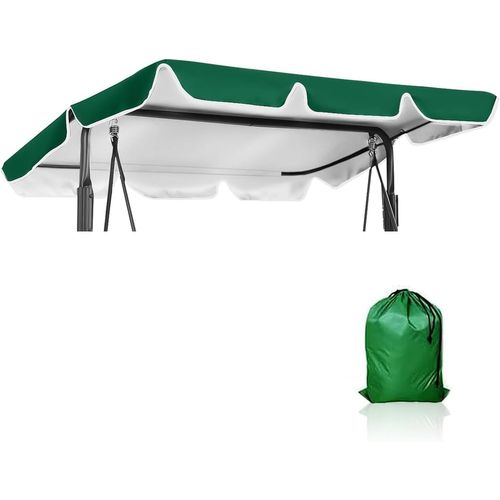 Lbgwp60-Housse De Toit Pour Balancelle - 210 X 145 Cm - Vert - Imperméable - Universel - Toit Pare-Soleil 3 Places - Protection Uv - Auvent Pour Balancelle De Jardin