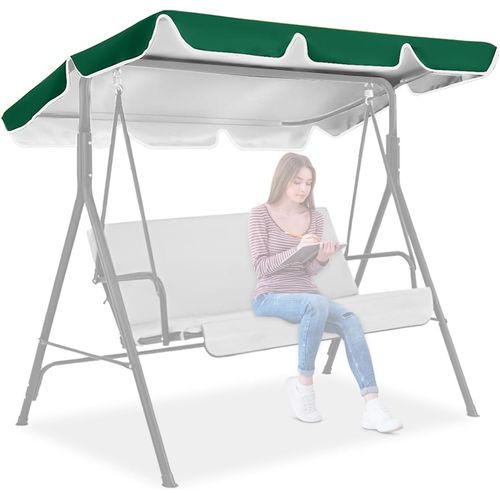 Lbgwp60-Housse De Toit Pour Balancelle Hollywoodienne 3 Places, Tissu Oxford 420d, Voile D'ombrage Imperméable, Pour Balancelle De Jardin, Vert, 210 X 145 Cm