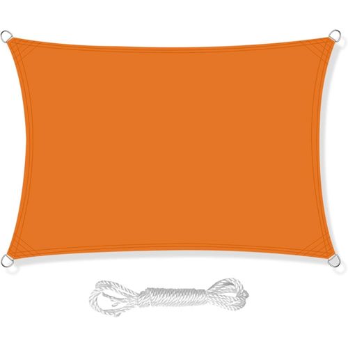 Lbgwp60-Voile D'ombrage Rectangulaire Imperméable De Protection Solaire Anti-Uv À 98% Avec Corde Gratuite Pour Extérieur, Jardin, Terrasse, Fête Orange 3 X 4 M