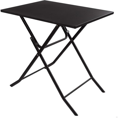 Lbgwp60-61046 - Table De Jardin Pliante, Terrasse Carrée, Table D'appoint Pliante Noire 70x50x70cm, Léger Et Solide, Cadre En Métal, Petite Table De Terrasse Extérieure