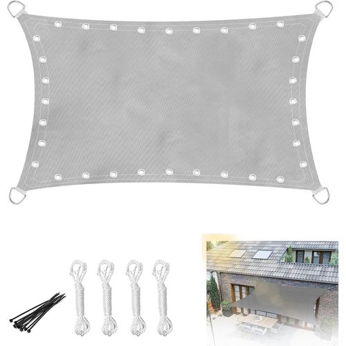 Lbgwp60-Voile D'ombrage Rectangulaire - 4 X 5 M - Imperméable - Anti-Uv - Avec Corde Gratuite - Pour Jardin, Extérieur, Terrasse, Cour