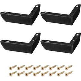 Lbgwp60-Meuble Pieds, 4pcs 109x33mm - Carbone Acier Simple Design Meuble Pieds, L-Forme Support Pieds Remplacement Pour Canapé Chevet Table Tv Meuble (Noir)